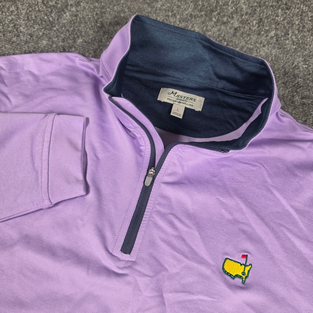 Masters by Peter Millar Pullover Mens L Purple 1/4 Zip Golf Performance Augusta